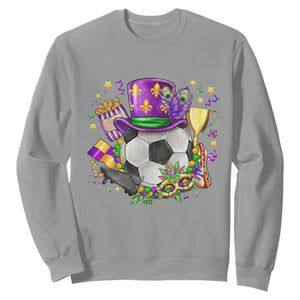 Mardi Gras Soccer Ball Sweatshirt Funny Soccer Player Gift TS12 Sport Gray Print Your Wear