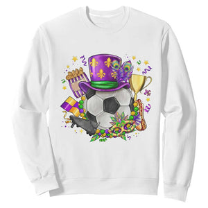 Mardi Gras Soccer Ball Sweatshirt Funny Soccer Player Gift TS12 White Print Your Wear