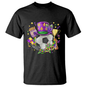 Mardi Gras Soccer Ball T Shirt Funny Soccer Player Gift TS12 Black Print Your Wear