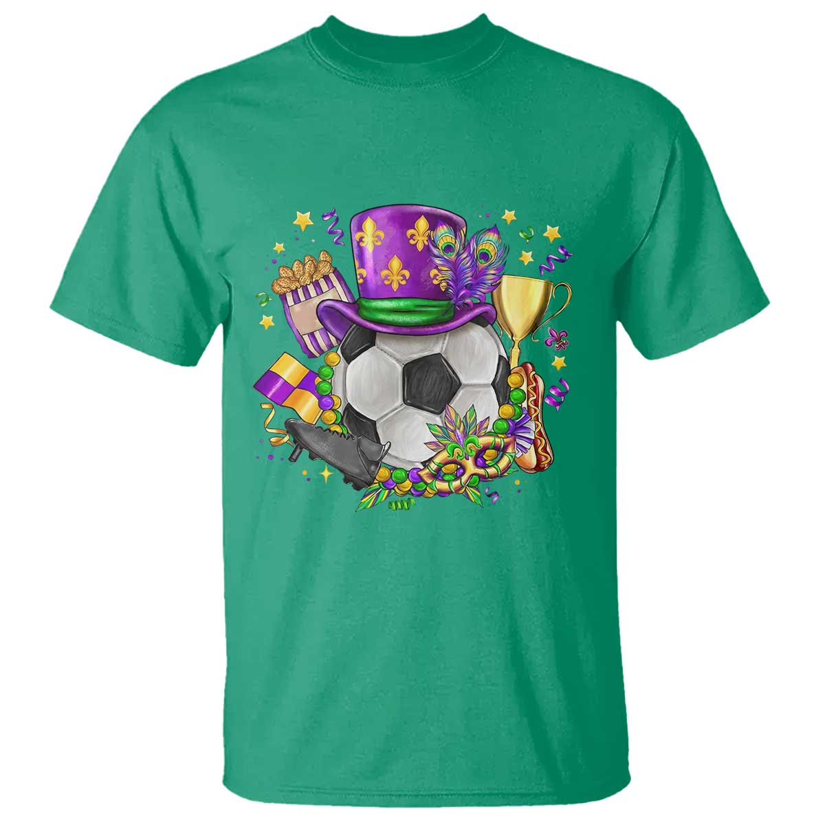 Mardi Gras Soccer Ball T Shirt Funny Soccer Player Gift TS12 Irish Green Print Your Wear