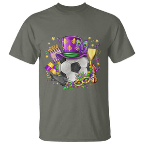 Mardi Gras Soccer Ball T Shirt Funny Soccer Player Gift TS12 Military Green Print Your Wear