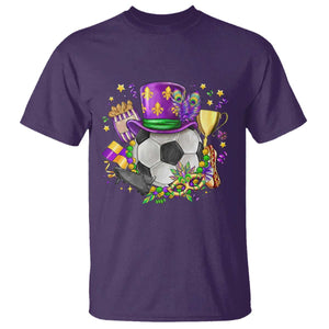 Mardi Gras Soccer Ball T Shirt Funny Soccer Player Gift TS12 Purple Print Your Wear