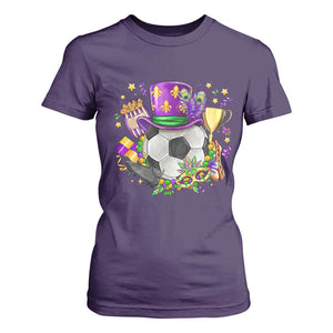 Mardi Gras Soccer Ball T Shirt For Women Funny Soccer Player Gift TS12 Purple Print Your Wear