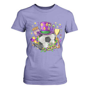 Mardi Gras Soccer Ball T Shirt For Women Funny Soccer Player Gift TS12 Violet Print Your Wear