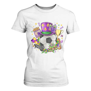 Mardi Gras Soccer Ball T Shirt For Women Funny Soccer Player Gift TS12 White Print Your Wear