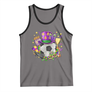 Mardi Gras Soccer Ball Tank Top Funny Soccer Player Gift TS12 Deep Heather Black Print Your Wear