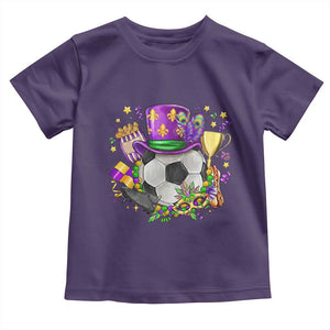 Mardi Gras Soccer Ball Toddler T Shirt Funny Soccer Player Gift TS12 Purple Print Your Wear