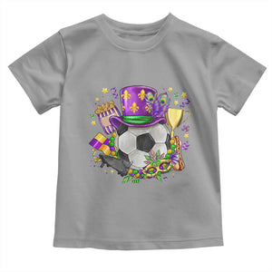 Mardi Gras Soccer Ball Toddler T Shirt Funny Soccer Player Gift TS12 Sport Gray Print Your Wear