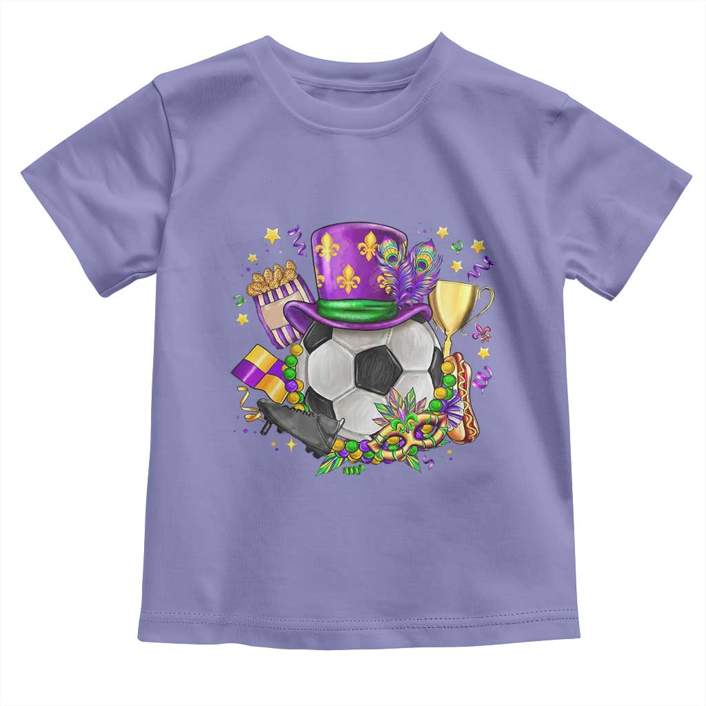Mardi Gras Soccer Ball Toddler T Shirt Funny Soccer Player Gift TS12 Violet Print Your Wear