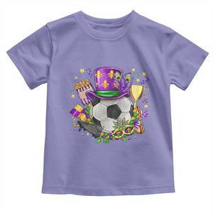 Mardi Gras Soccer Ball Toddler T Shirt Funny Soccer Player Gift TS12 Violet Print Your Wear
