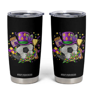 Mardi Gras Soccer Ball Tumbler Cup Funny Soccer Player Gift TS12 Black Print Your Wear