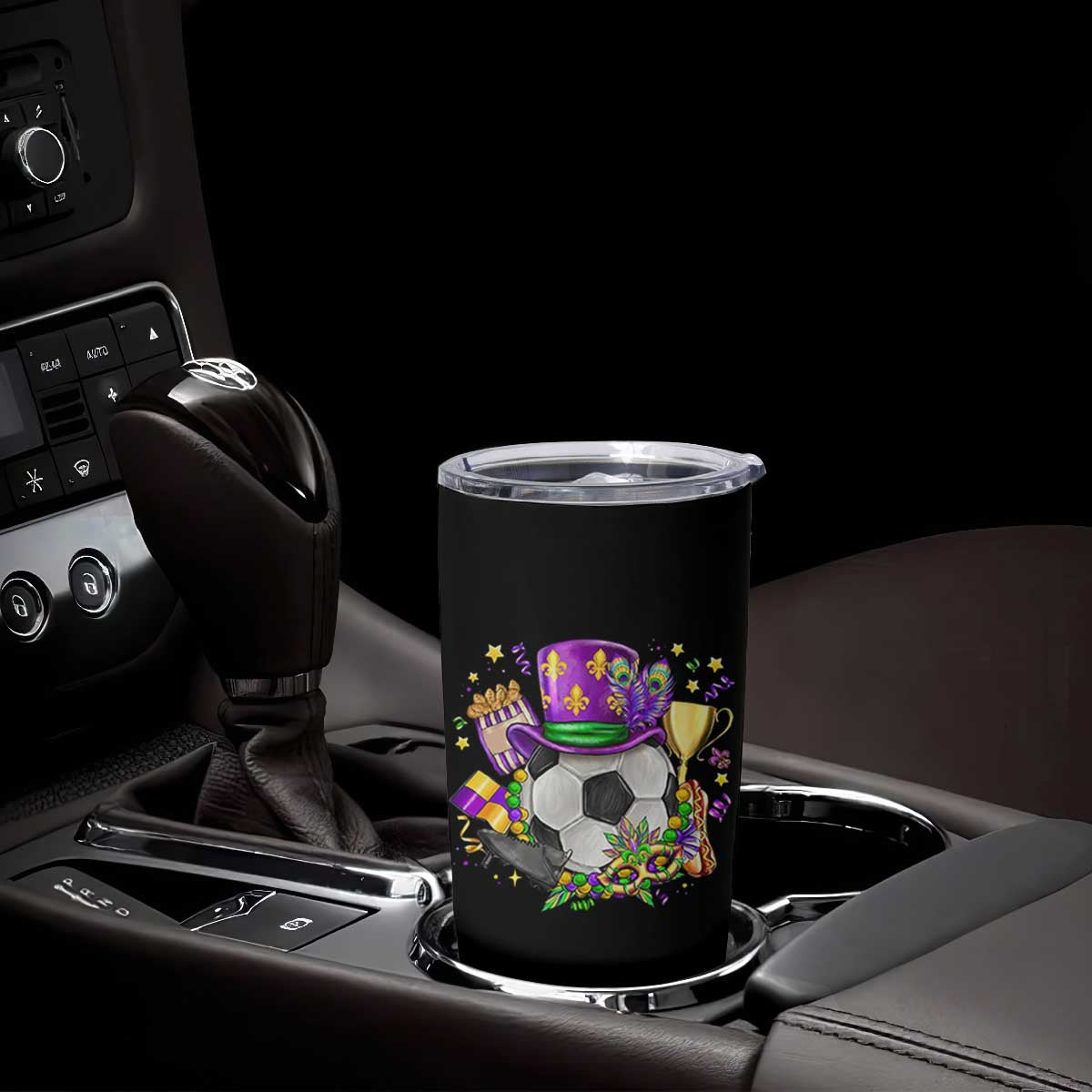 Mardi Gras Soccer Ball Tumbler Cup Funny Soccer Player Gift TS12 Print Your Wear