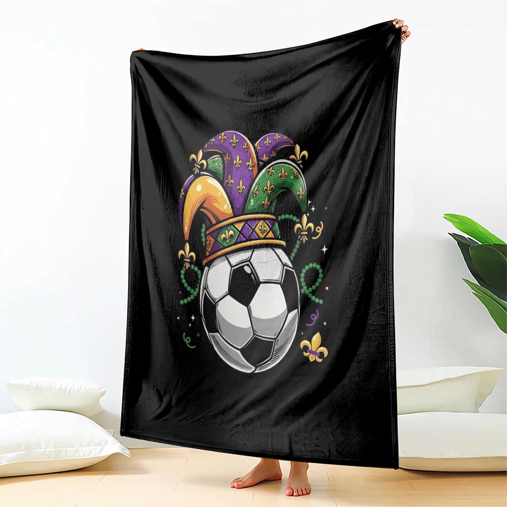 Mardi Gras Soccer Ball Throw Blanket Funny Louisiana Carnival Sports Gift TS12 Print Your Wear