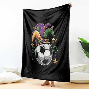 Mardi Gras Soccer Ball Throw Blanket Funny Louisiana Carnival Sports Gift TS12 Print Your Wear