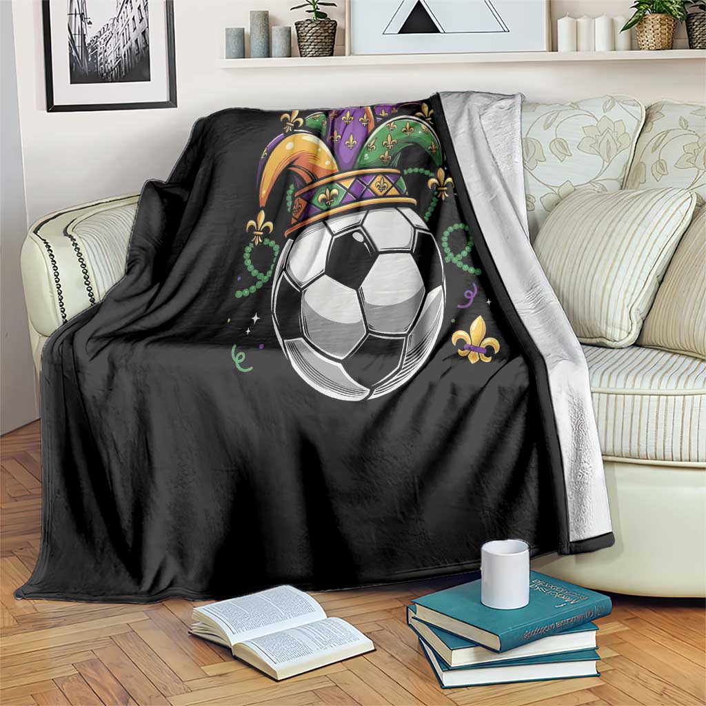 Mardi Gras Soccer Ball Throw Blanket Funny Louisiana Carnival Sports Gift TS12 Print Your Wear