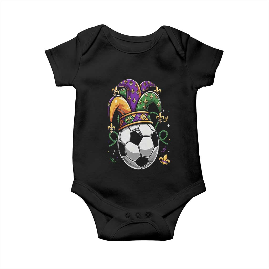 Mardi Gras Soccer Ball Baby Onesie Funny Louisiana Carnival Sports Gift TS12 Black Print Your Wear