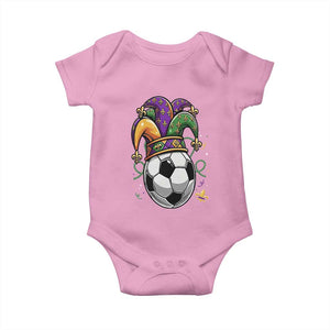 Mardi Gras Soccer Ball Baby Onesie Funny Louisiana Carnival Sports Gift TS12 Light Pink Print Your Wear