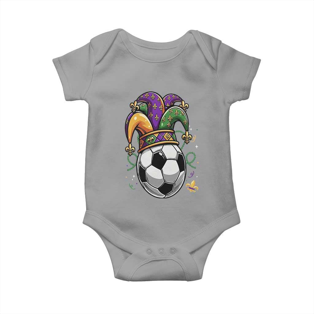 Mardi Gras Soccer Ball Baby Onesie Funny Louisiana Carnival Sports Gift TS12 Sport Gray Print Your Wear