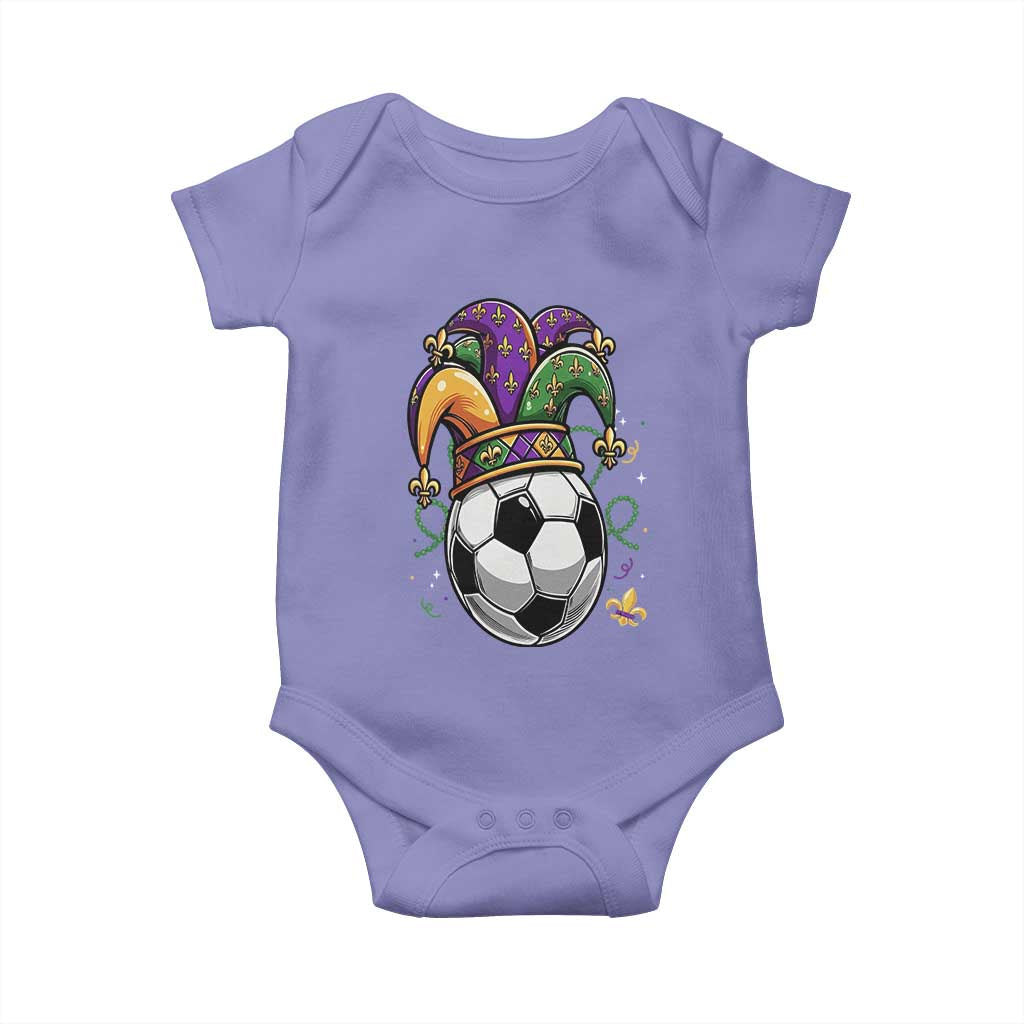 Mardi Gras Soccer Ball Baby Onesie Funny Louisiana Carnival Sports Gift TS12 Violet Print Your Wear