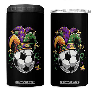Mardi Gras Soccer Ball 4 in 1 Can Cooler Tumbler Funny Louisiana Carnival Sports Gift TS12 One Size: 16 oz Black Print Your Wear