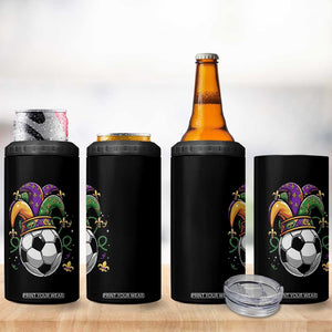 Mardi Gras Soccer Ball 4 in 1 Can Cooler Tumbler Funny Louisiana Carnival Sports Gift TS12 Print Your Wear