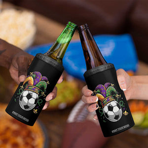 Mardi Gras Soccer Ball 4 in 1 Can Cooler Tumbler Funny Louisiana Carnival Sports Gift TS12 Print Your Wear