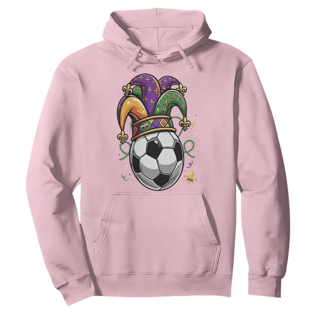 Mardi Gras Soccer Ball Hoodie Funny Louisiana Carnival Sports Gift TS12 Light Pink Print Your Wear