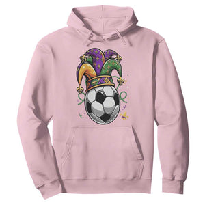 Mardi Gras Soccer Ball Hoodie Funny Louisiana Carnival Sports Gift TS12 Light Pink Print Your Wear