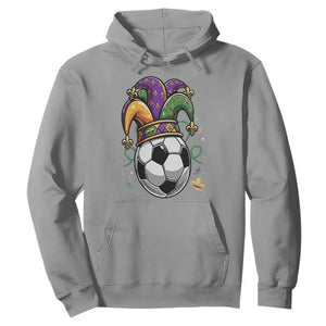 Mardi Gras Soccer Ball Hoodie Funny Louisiana Carnival Sports Gift TS12 Sport Gray Print Your Wear