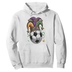 Mardi Gras Soccer Ball Hoodie Funny Louisiana Carnival Sports Gift TS12 White Print Your Wear