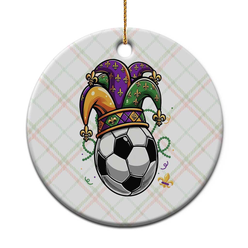 Mardi Gras Soccer Ball Ceramic Ornament Funny Louisiana Carnival Sports Gift TS12 1pc Christmas Plaid Print Your Wear