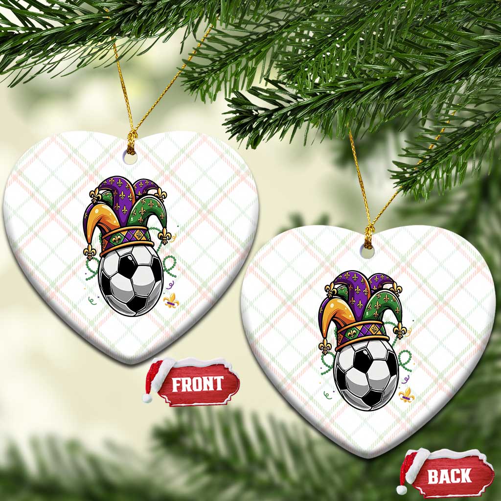 Mardi Gras Soccer Ball Ceramic Ornament Funny Louisiana Carnival Sports Gift TS12 Print Your Wear
