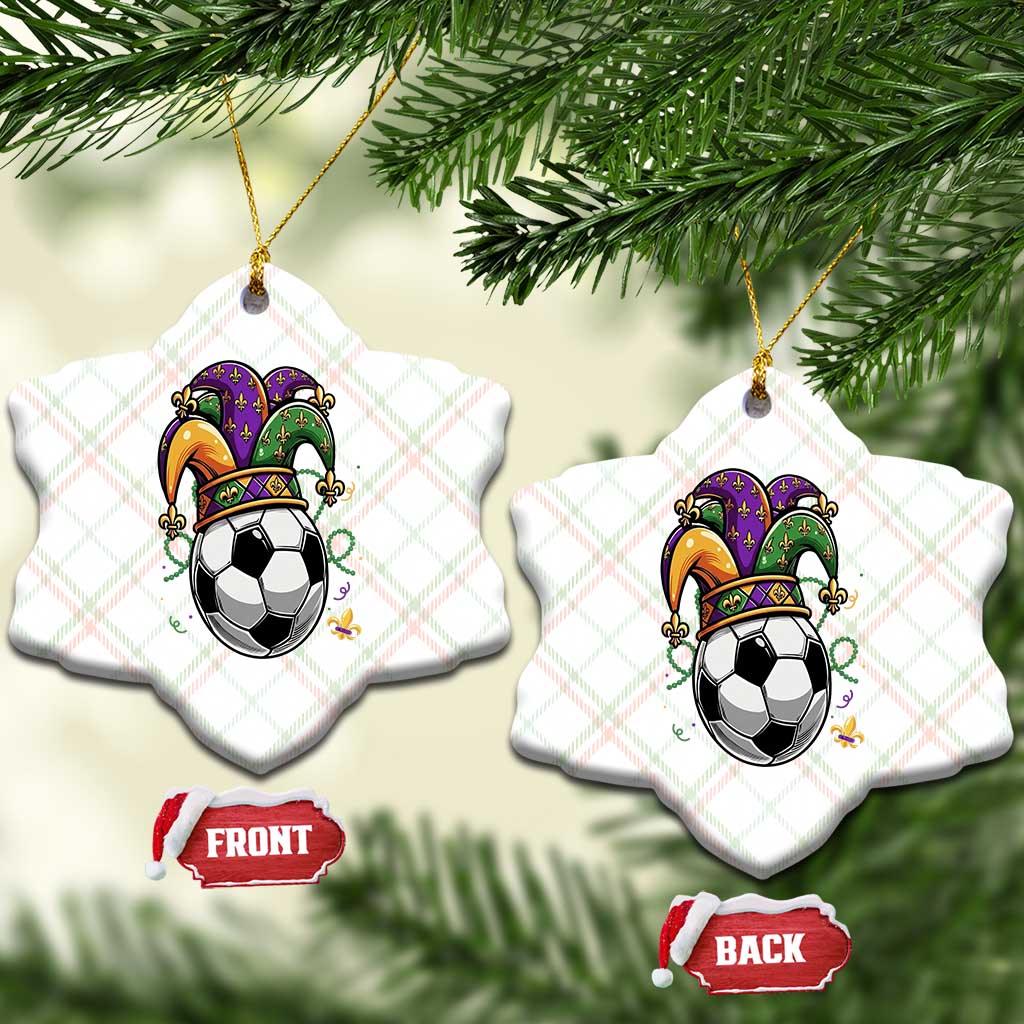 Mardi Gras Soccer Ball Ceramic Ornament Funny Louisiana Carnival Sports Gift TS12 Print Your Wear