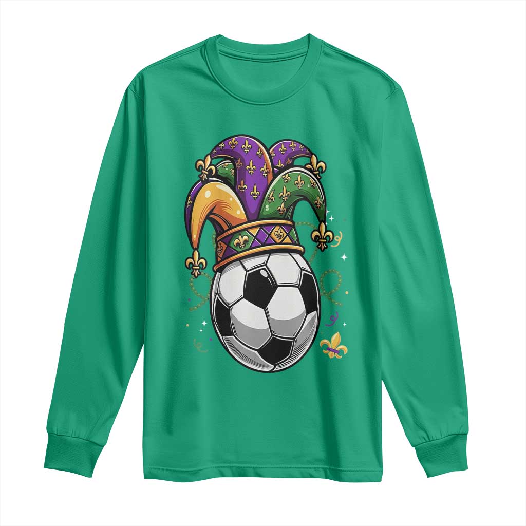 Mardi Gras Soccer Ball Long Sleeve Shirt Funny Louisiana Carnival Sports Gift TS12 Irish Green Print Your Wear
