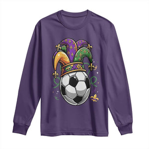 Mardi Gras Soccer Ball Long Sleeve Shirt Funny Louisiana Carnival Sports Gift TS12 Purple Print Your Wear