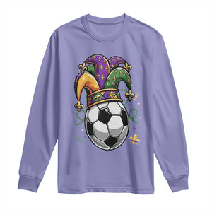 Mardi Gras Soccer Ball Long Sleeve Shirt Funny Louisiana Carnival Sports Gift TS12 Violet Print Your Wear