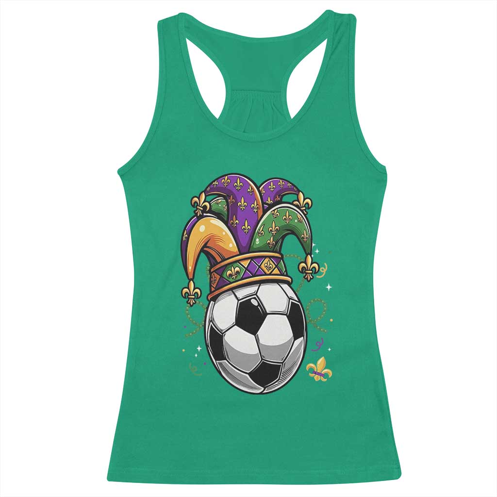 Mardi Gras Soccer Ball Racerback Tank Top Funny Louisiana Carnival Sports Gift TS12 Irish Green Print Your Wear
