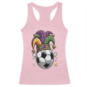 Mardi Gras Soccer Ball Racerback Tank Top Funny Louisiana Carnival Sports Gift TS12 Light Pink Print Your Wear