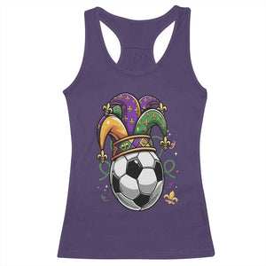 Mardi Gras Soccer Ball Racerback Tank Top Funny Louisiana Carnival Sports Gift TS12 Purple Print Your Wear