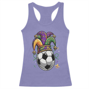 Mardi Gras Soccer Ball Racerback Tank Top Funny Louisiana Carnival Sports Gift TS12 Violet Print Your Wear