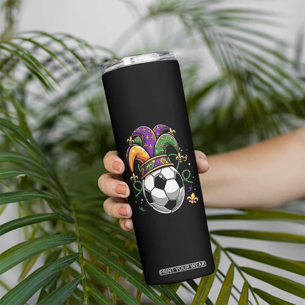 Mardi Gras Soccer Ball Skinny Tumbler Funny Louisiana Carnival Sports Gift TS12 Print Your Wear