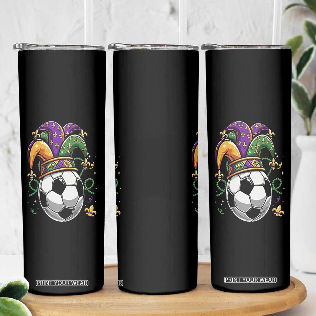 Mardi Gras Soccer Ball Skinny Tumbler Funny Louisiana Carnival Sports Gift TS12 Print Your Wear