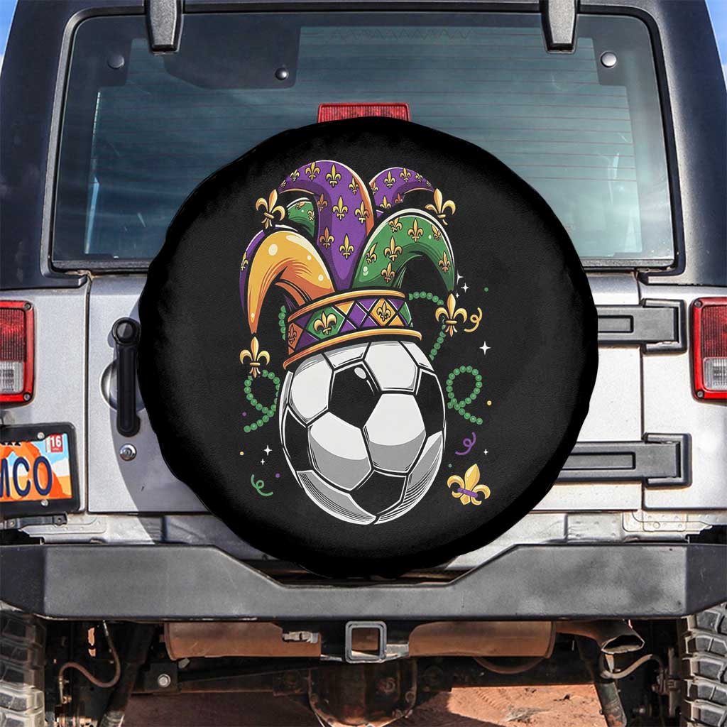 Mardi Gras Soccer Ball Spare Tire Cover Funny Louisiana Carnival Sports Gift TS12 No hole Black Print Your Wear