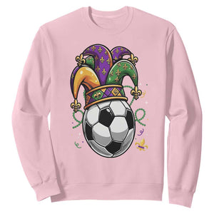 Mardi Gras Soccer Ball Sweatshirt Funny Louisiana Carnival Sports Gift TS12 Light Pink Print Your Wear