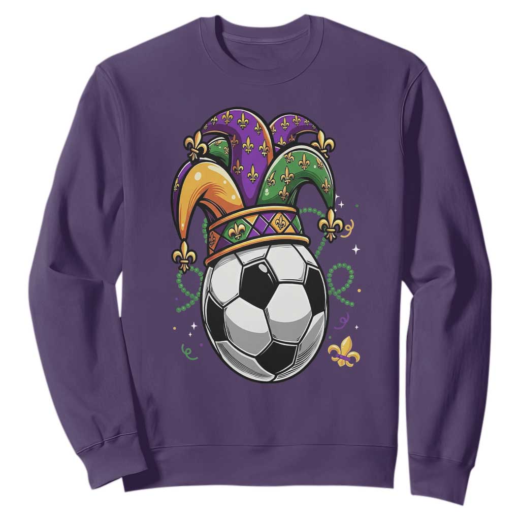 Mardi Gras Soccer Ball Sweatshirt Funny Louisiana Carnival Sports Gift TS12 Purple Print Your Wear