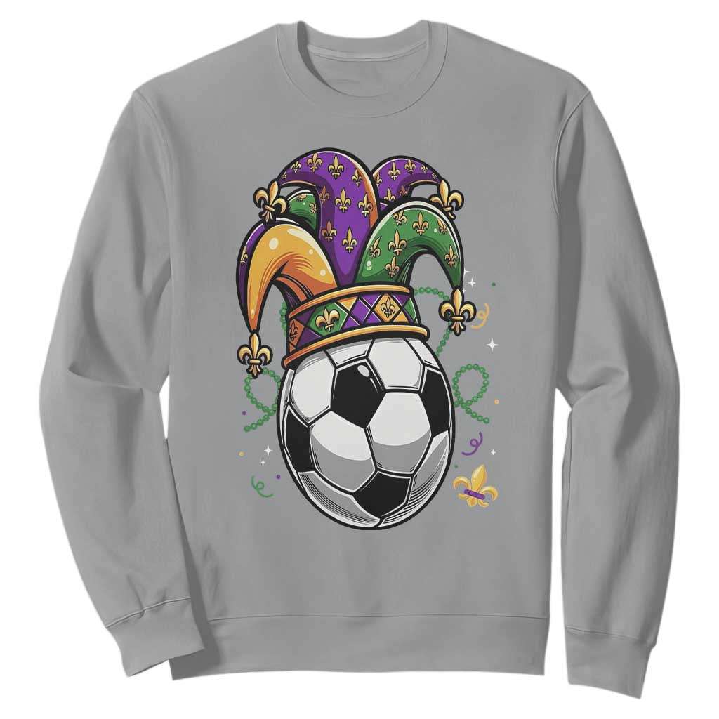 Mardi Gras Soccer Ball Sweatshirt Funny Louisiana Carnival Sports Gift TS12 Sport Gray Print Your Wear