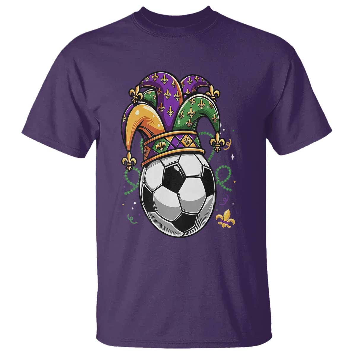 Mardi Gras Soccer Ball T Shirt Funny Louisiana Carnival Sports Gift TS12 Purple Print Your Wear