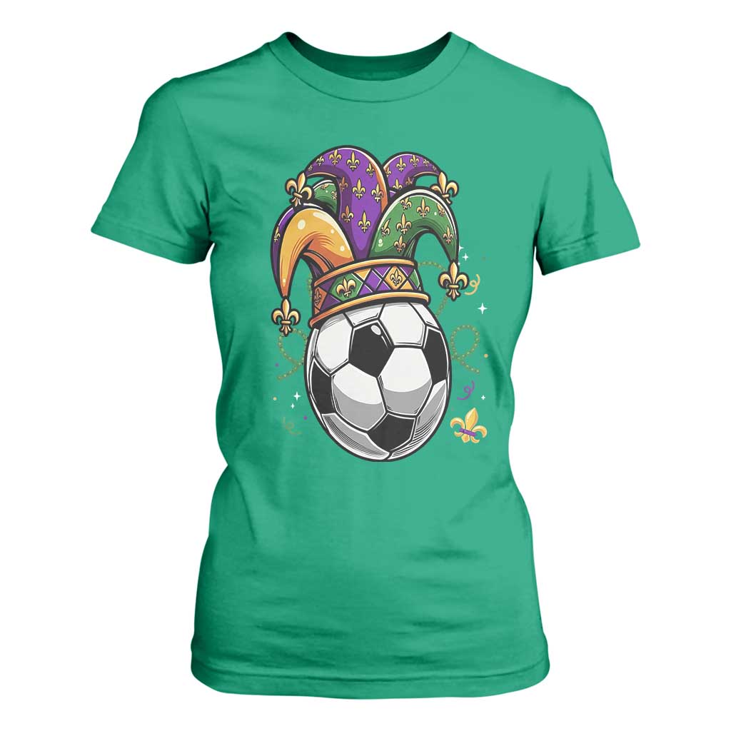 Mardi Gras Soccer Ball T Shirt For Women Funny Louisiana Carnival Sports Gift TS12 Irish Green Print Your Wear