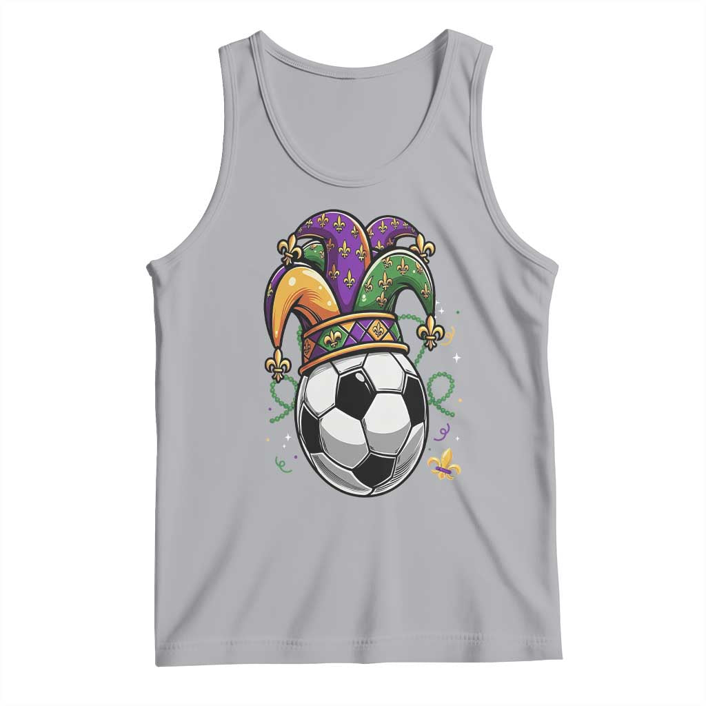 Mardi Gras Soccer Ball Tank Top Funny Louisiana Carnival Sports Gift TS12 Athletic Heather Print Your Wear