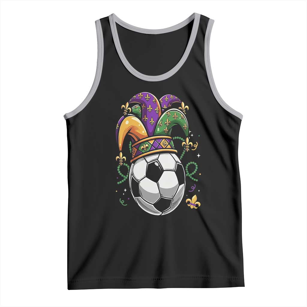 Mardi Gras Soccer Ball Tank Top Funny Louisiana Carnival Sports Gift TS12 Black Athletic Heather Print Your Wear